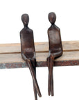 Bronze couple abstrait 20 cm marron n°1 Bronzes d'Afrique