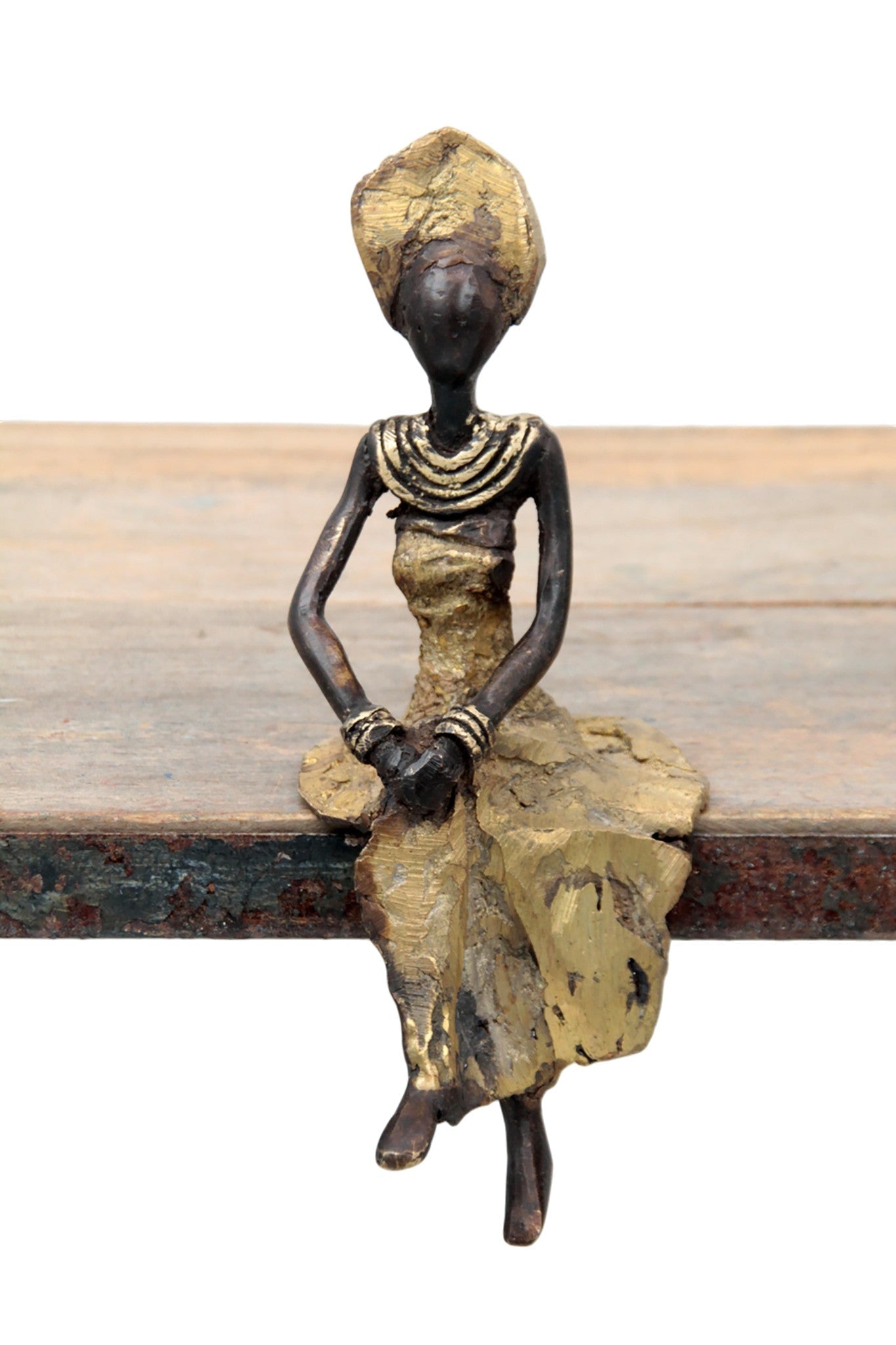 Bronze assis 15 cm doré n°5 