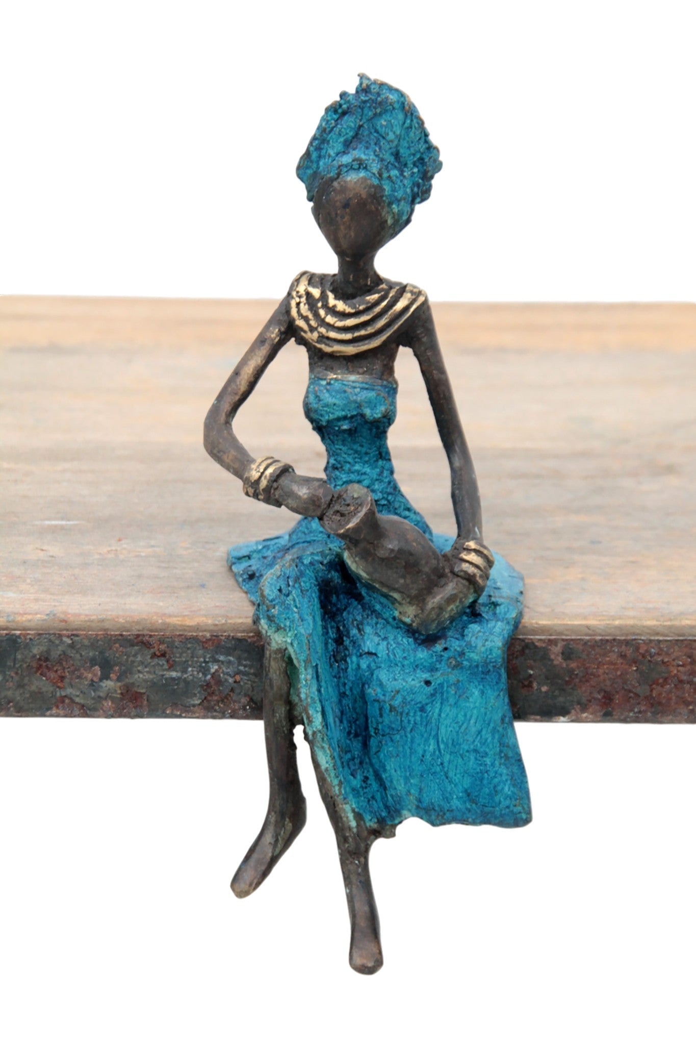Bronze assis 15 cm bleu n°16 
