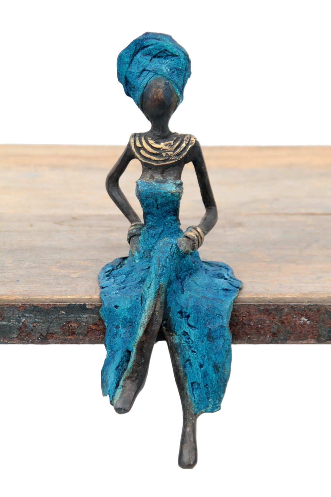 Bronze assis 15 cm bleu n°17 