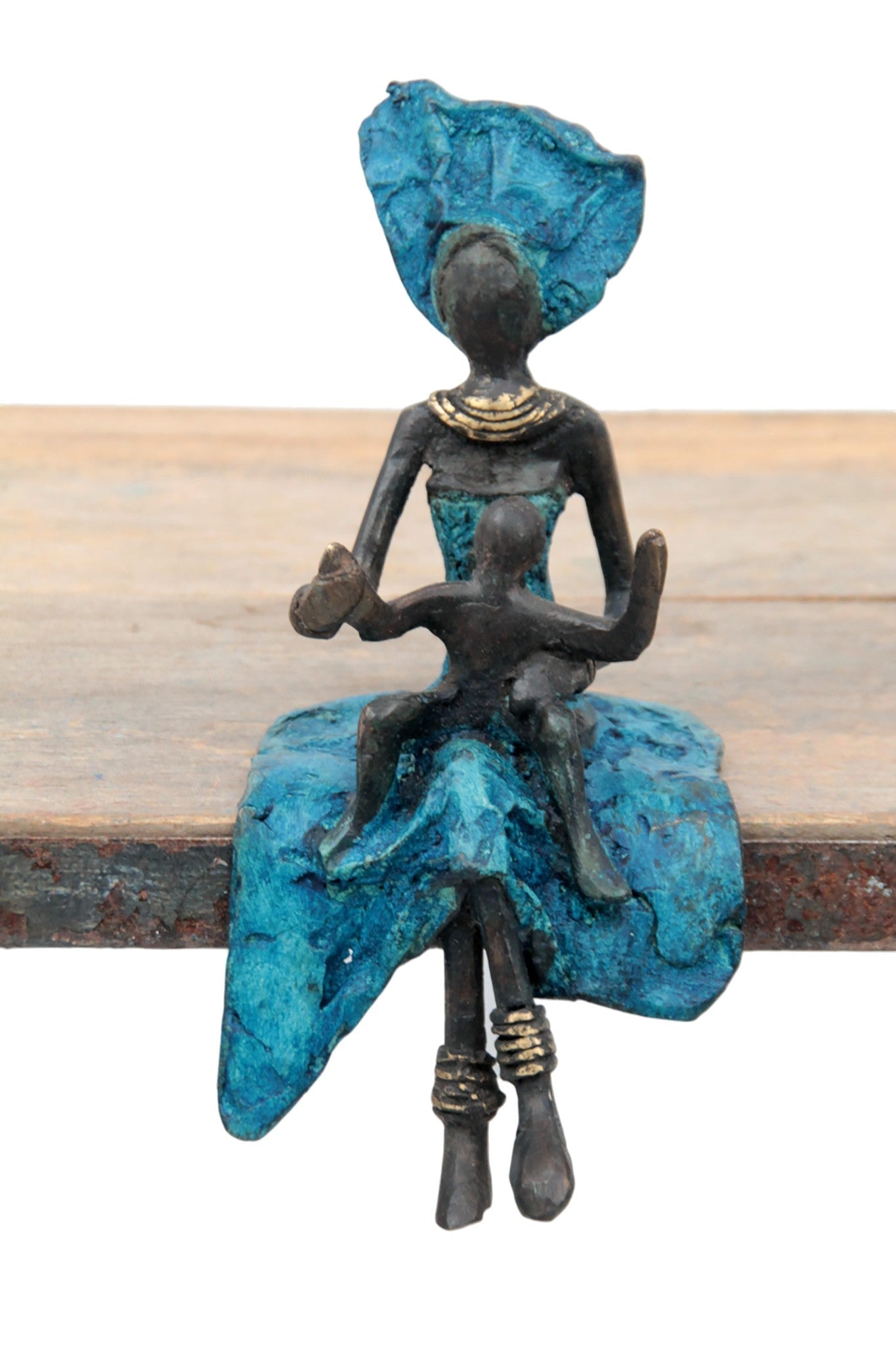Bronze assis 15 cm bleu n°18 
