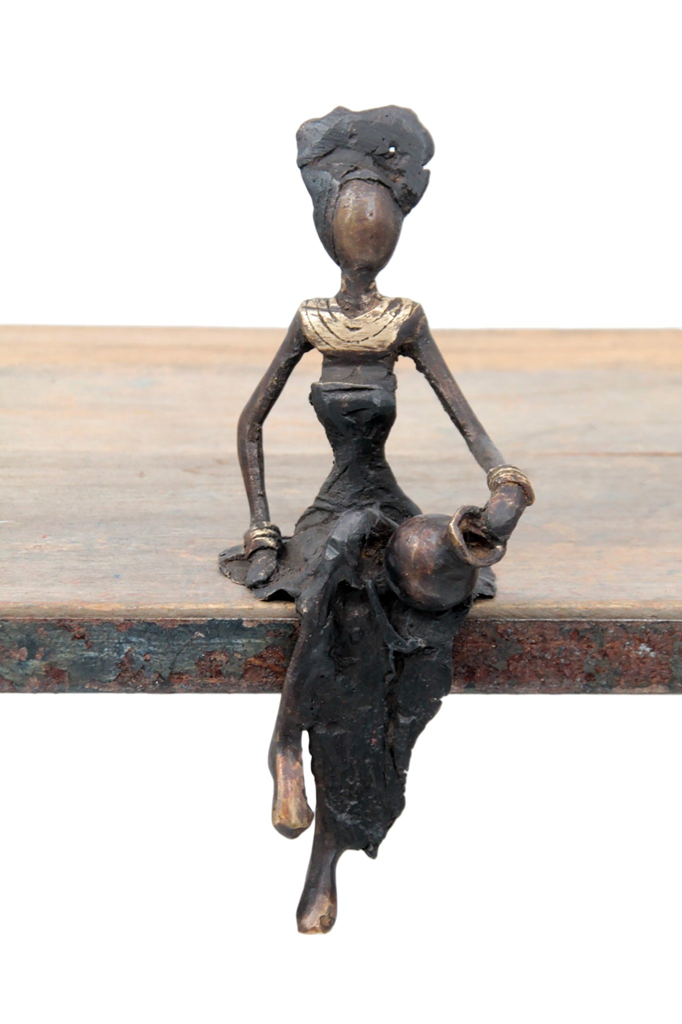 Bronze assis 15 cm noir n°7 