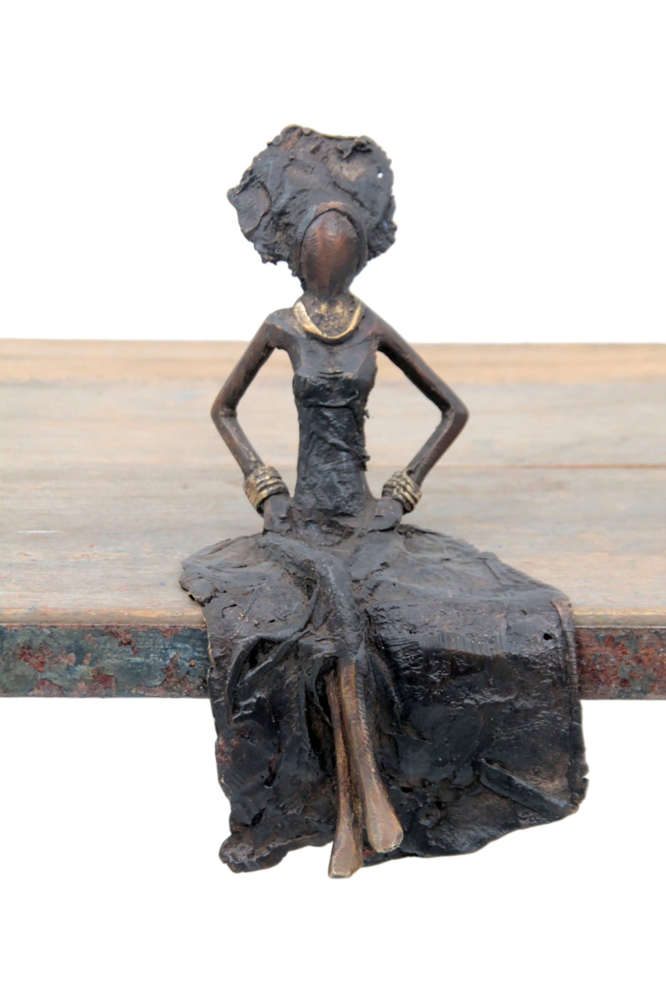 Bronze assis 15 cm noir n°8 