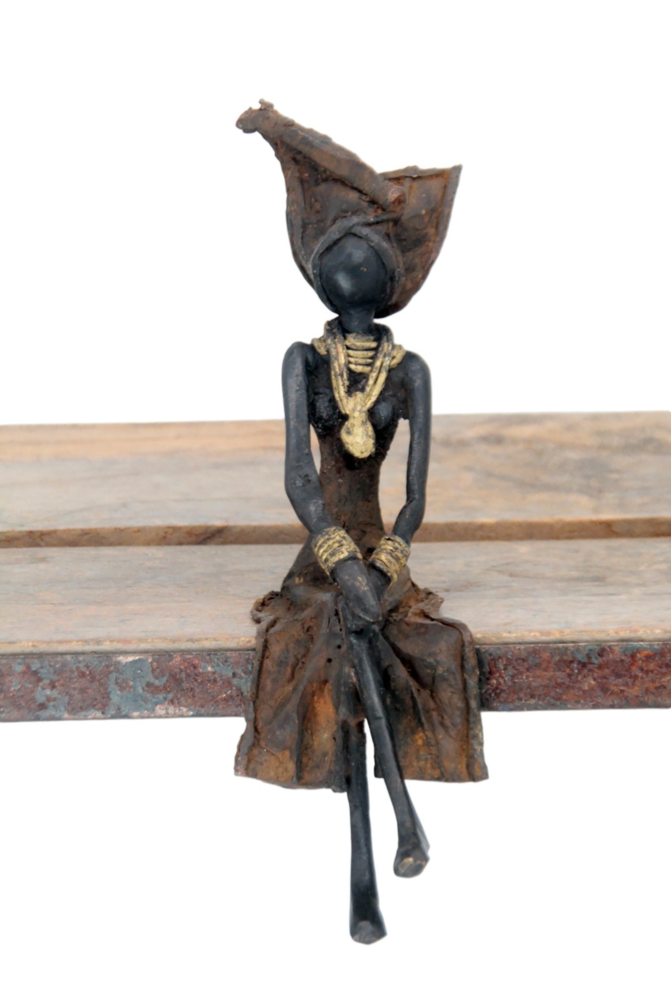 Bronze assis 20 cm marron n°12 Bronzes d'Afrique