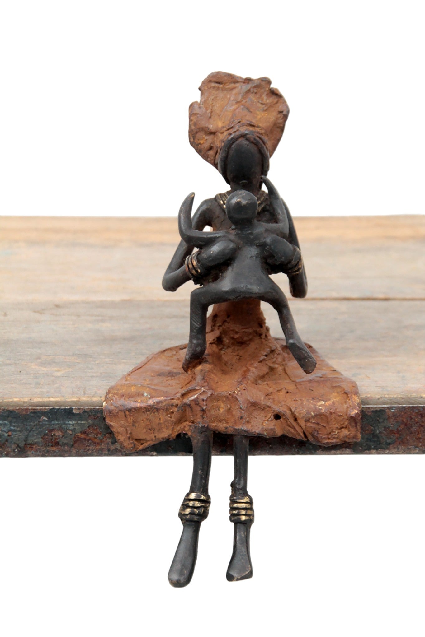 Bronze assis 15 cm marron n°1 