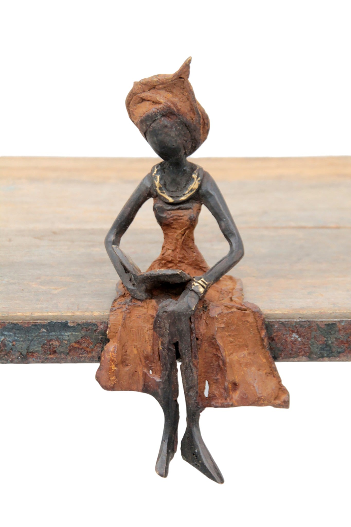 Bronze assis 15 cm marron n°2 