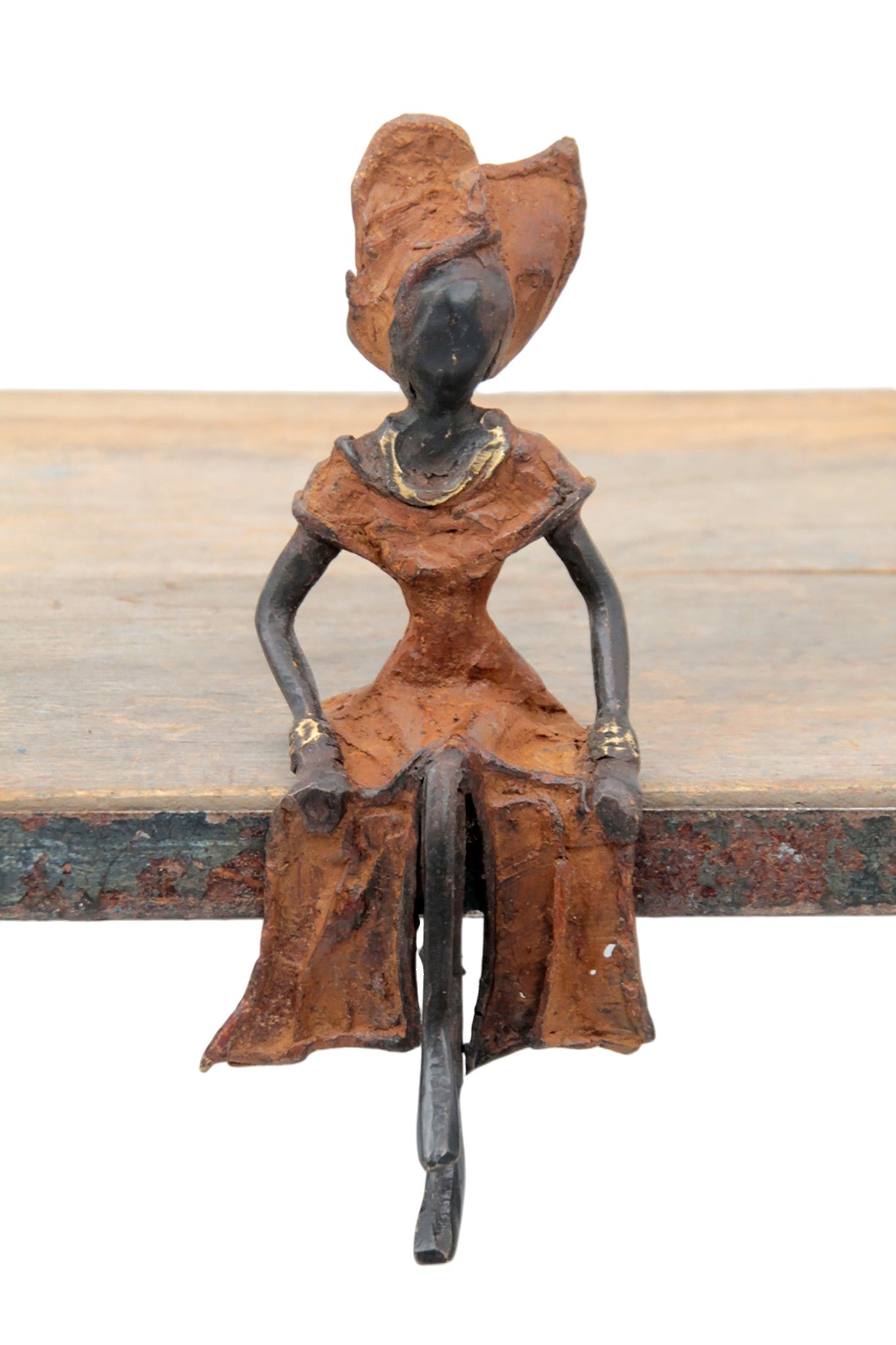 Bronze assis 15 cm marron n°6 