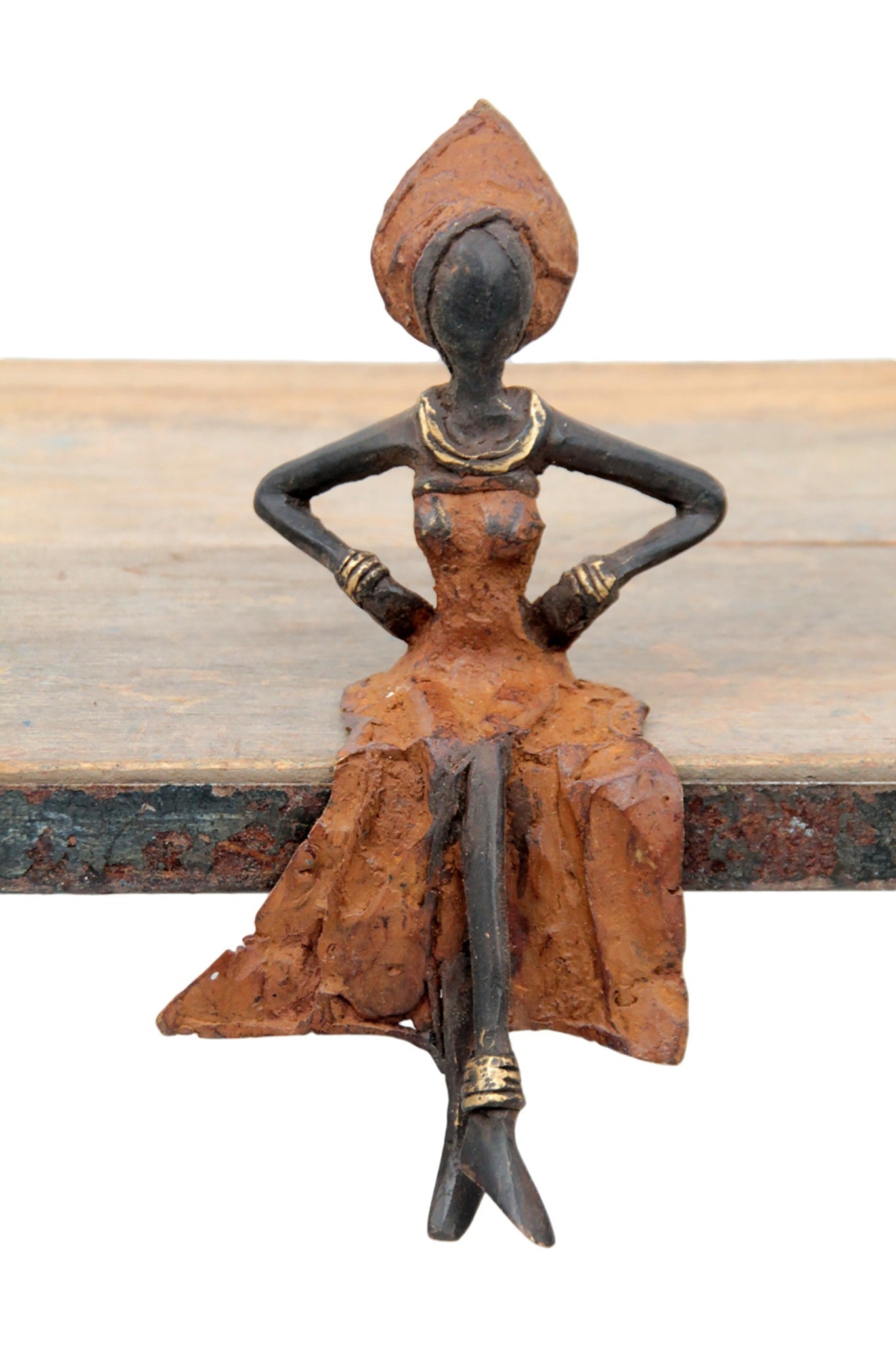 Bronze assis 15 cm marron n°9 