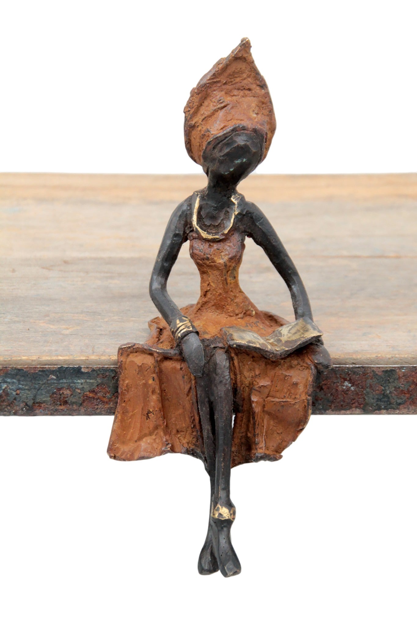 Bronze assis 15 cm marron n°10 
