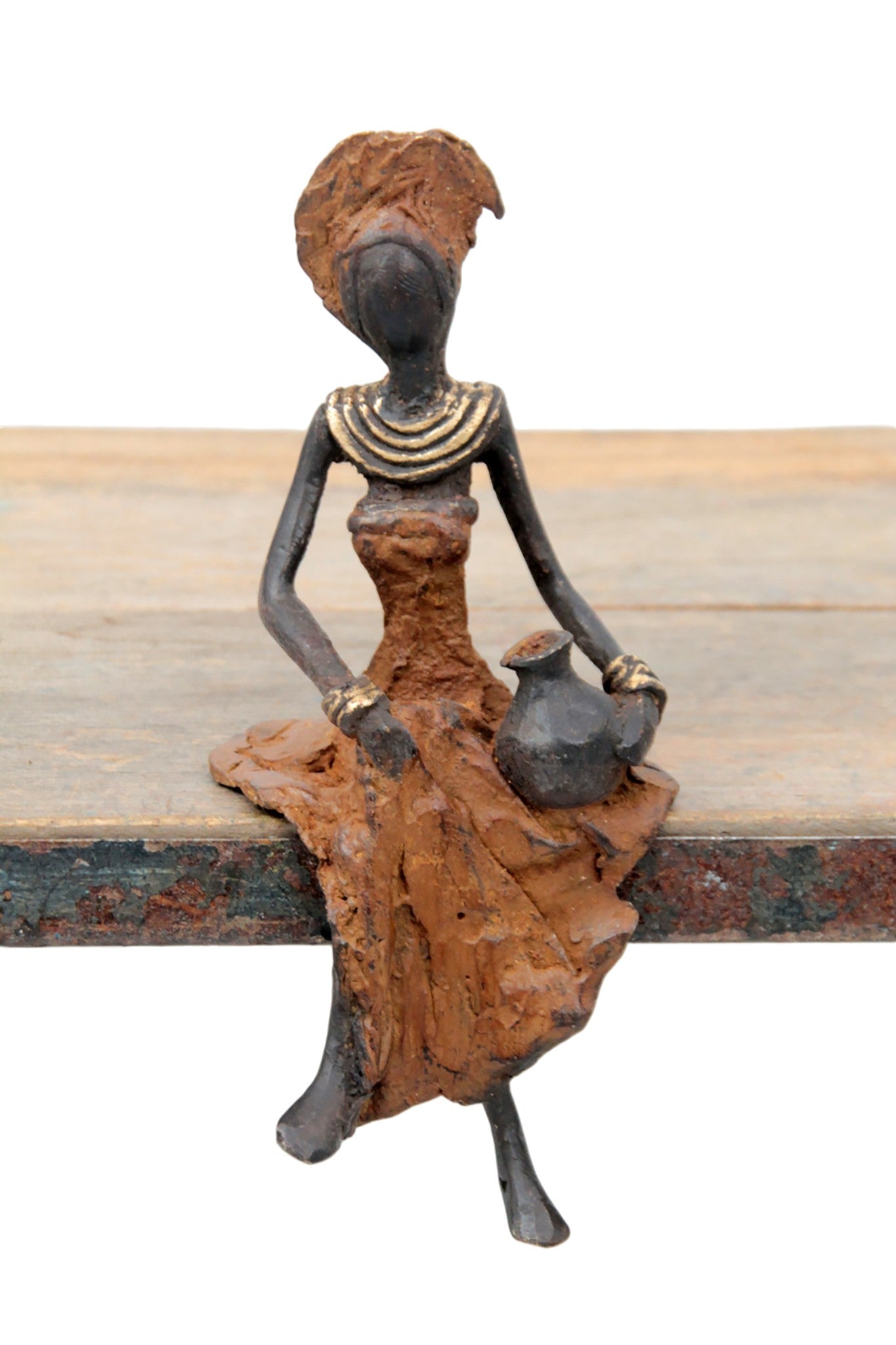 Bronze assis 15 cm marron n°13 