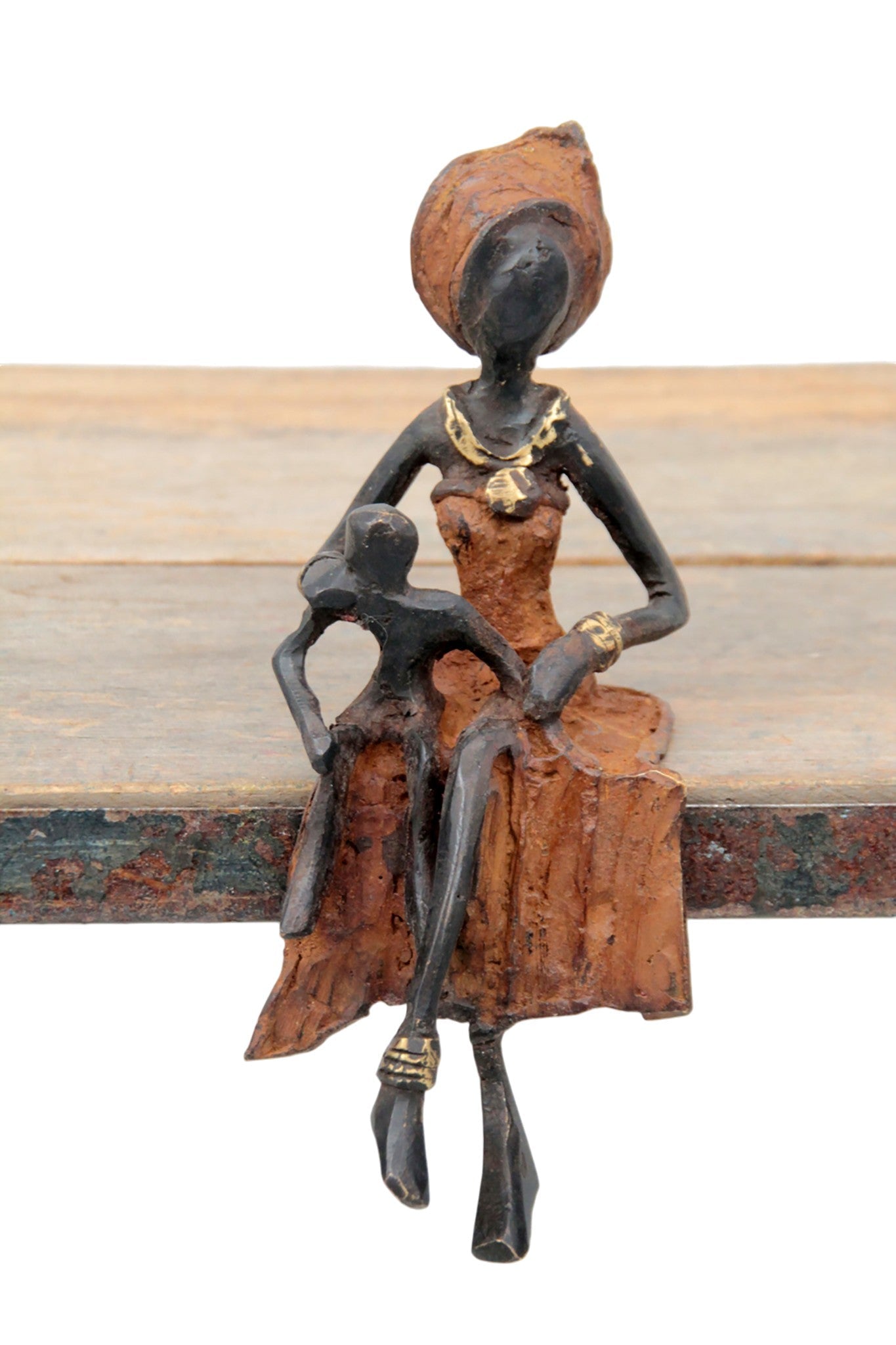 Bronze assis 15 cm marron n°15 