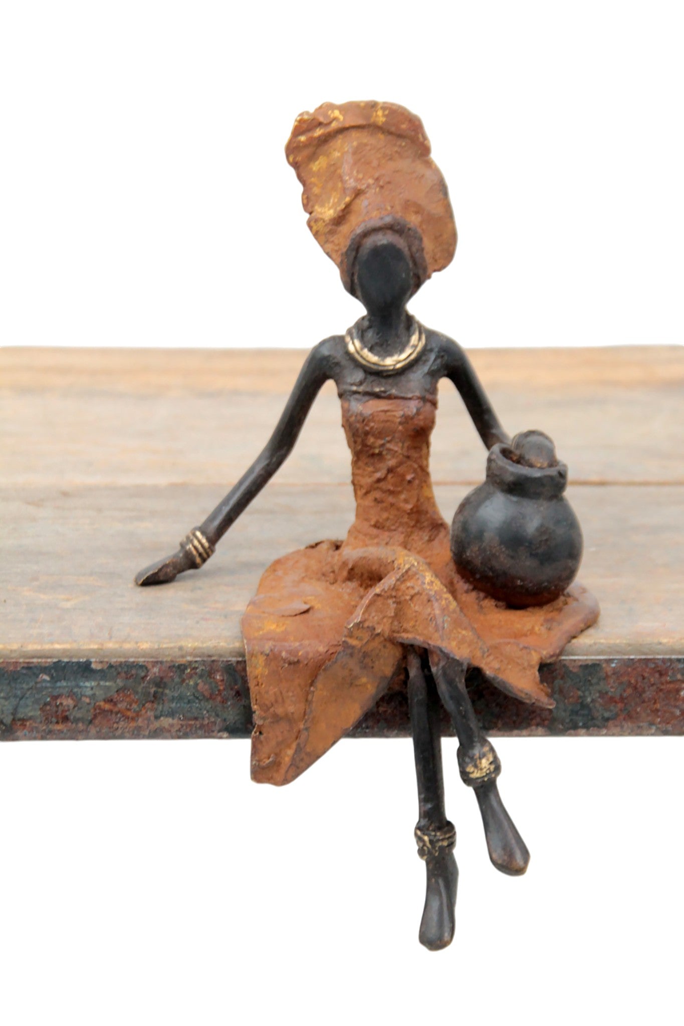 Bronze assis 15 cm marron n°16 