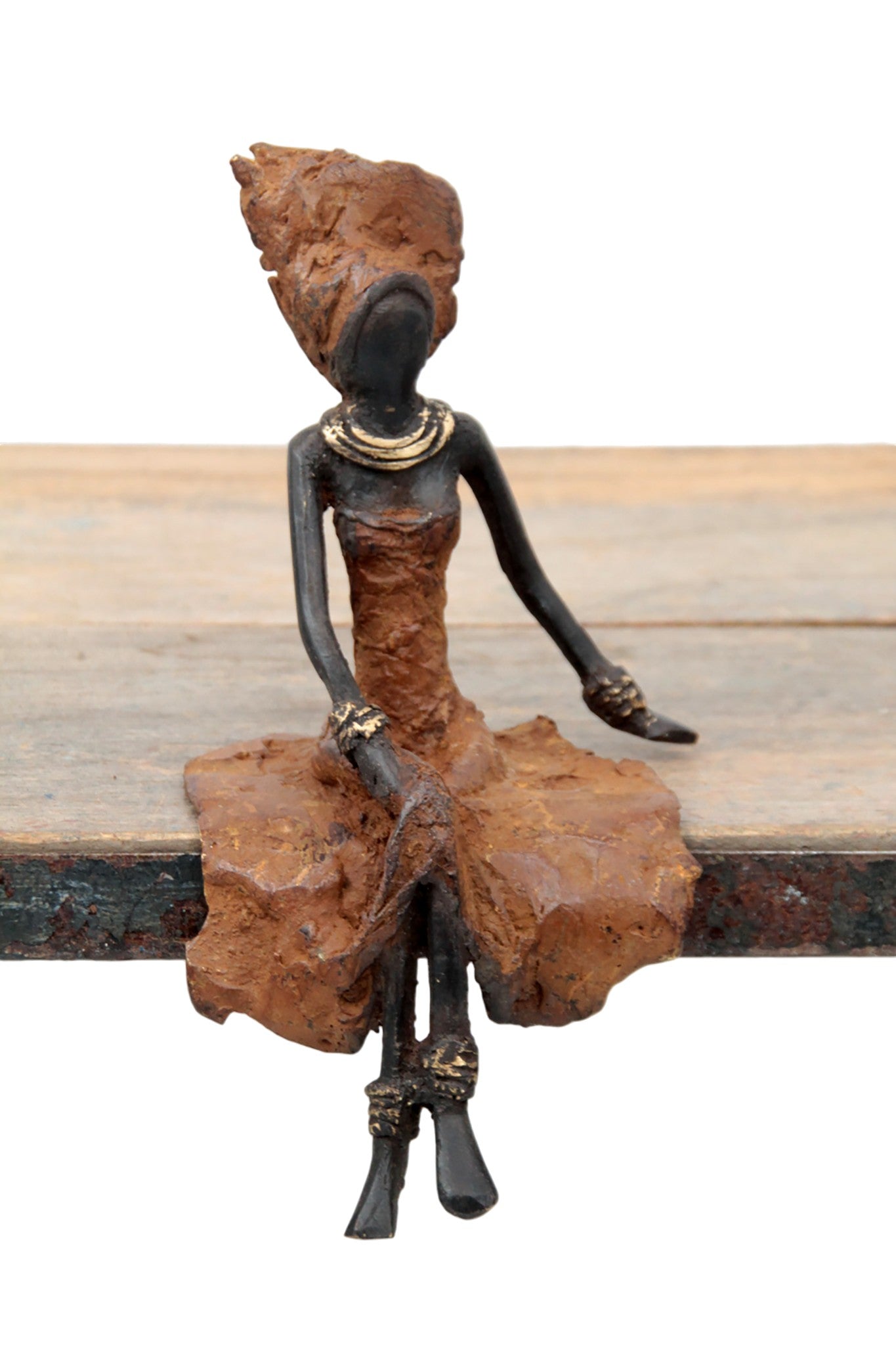 Bronze assis 15 cm marron n°17 