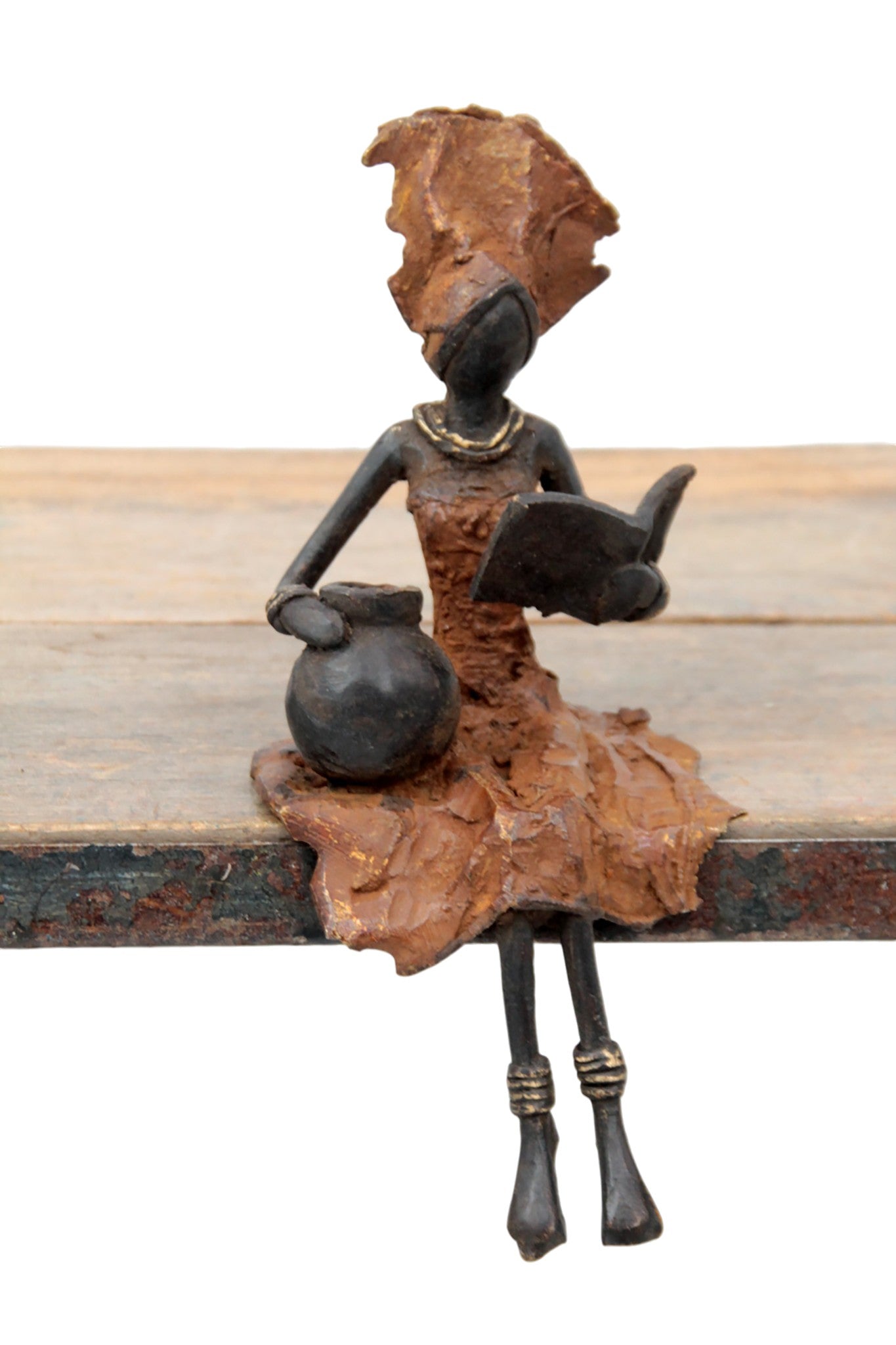 Bronze assis 15 cm marron n°18 