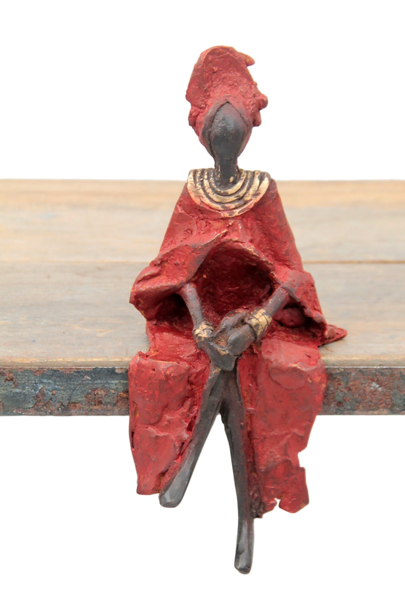 Bronze assis 15 cm rouge n°2 