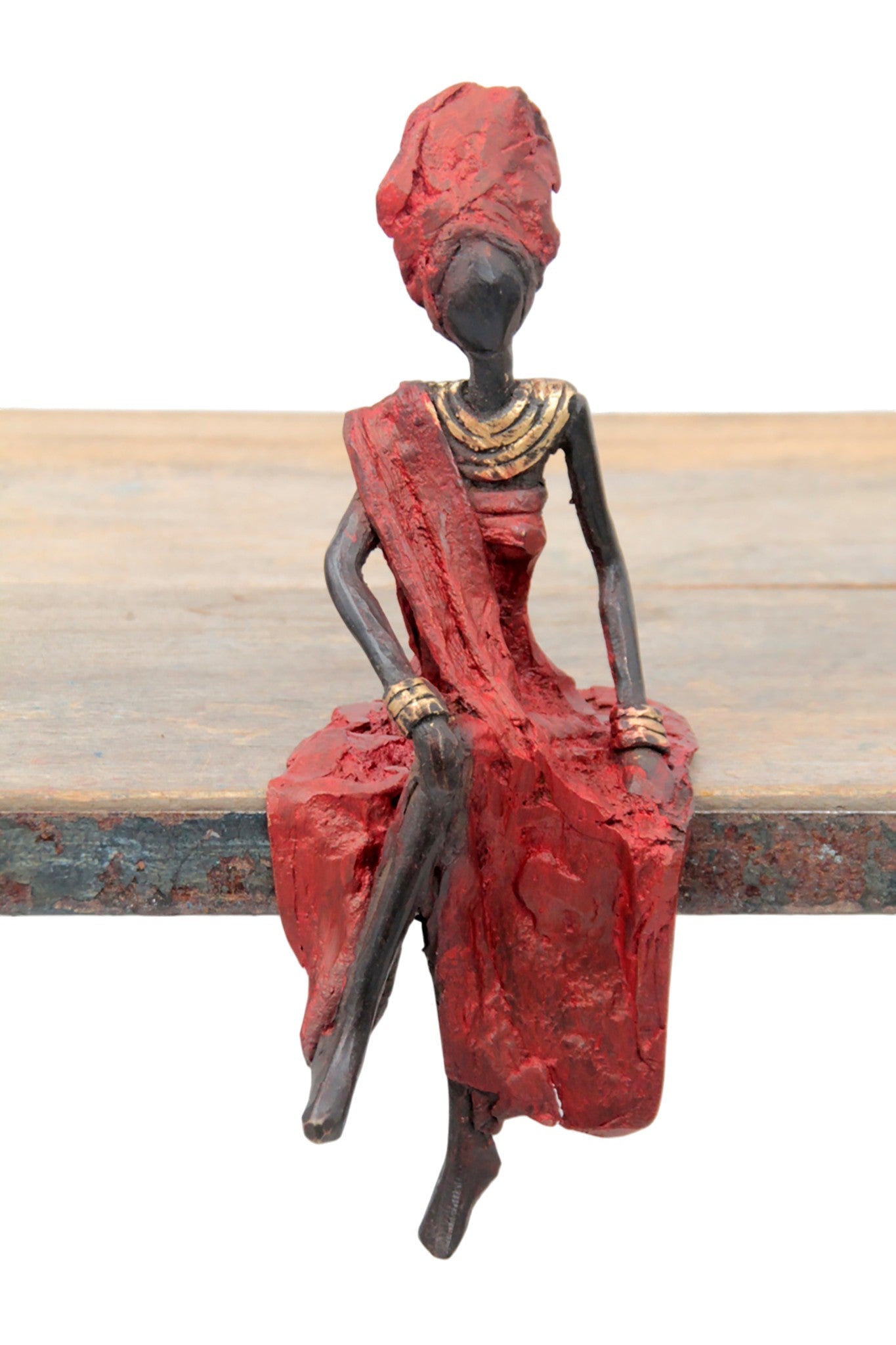 Bronze assis 15 cm rouge n°3 