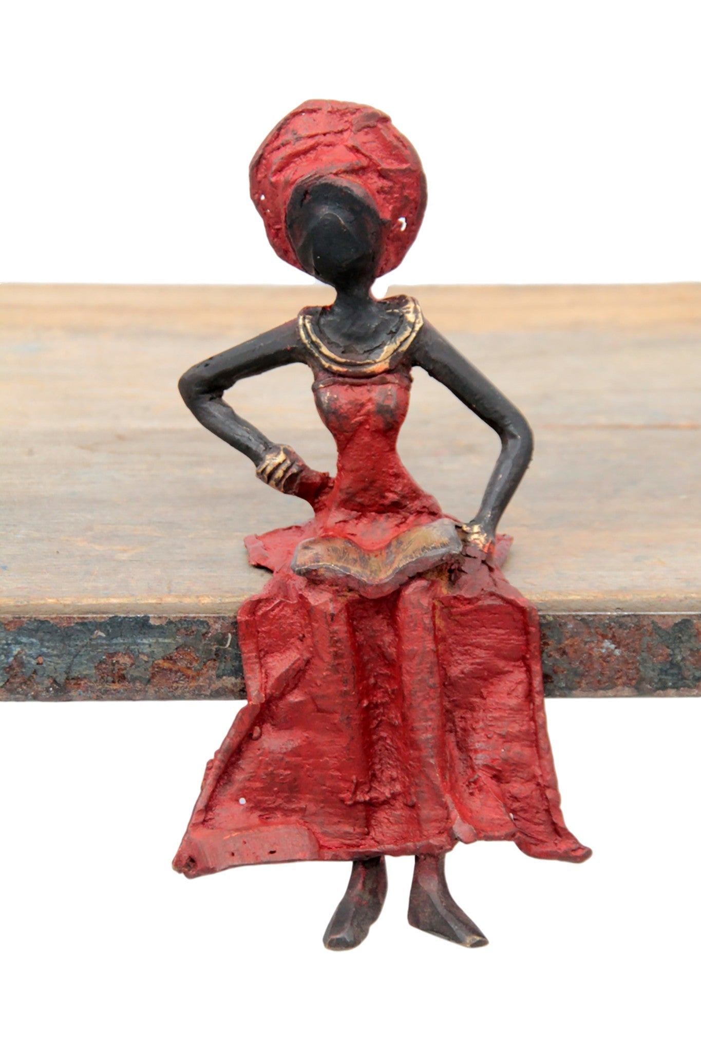 Bronze assis 15 cm rouge n°4 
