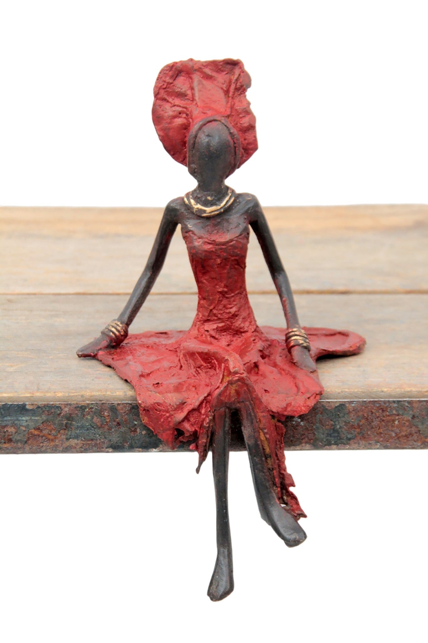Bronze assis 15 cm rouge n°6 