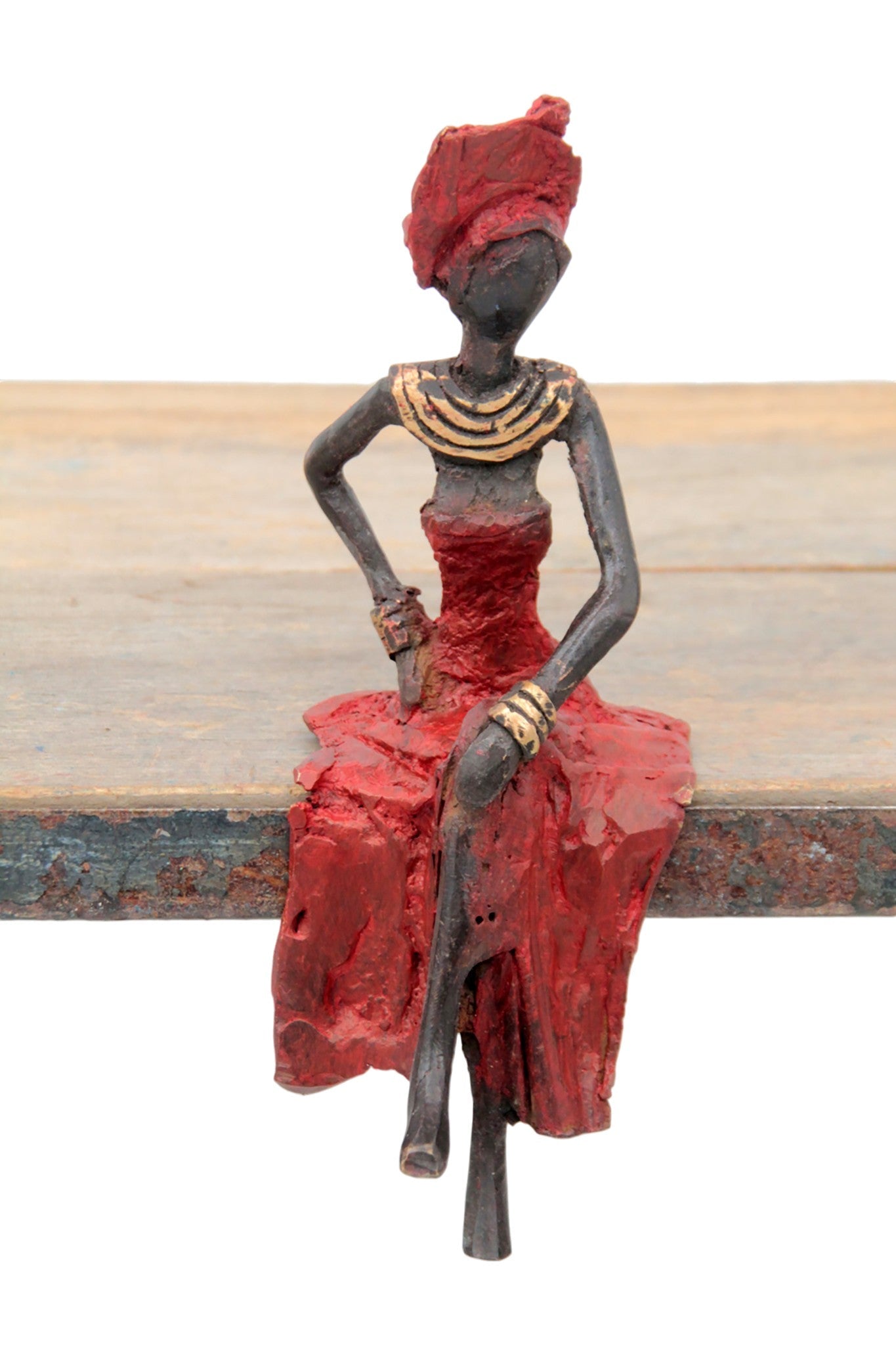 Bronze assis 15 cm rouge n°8 