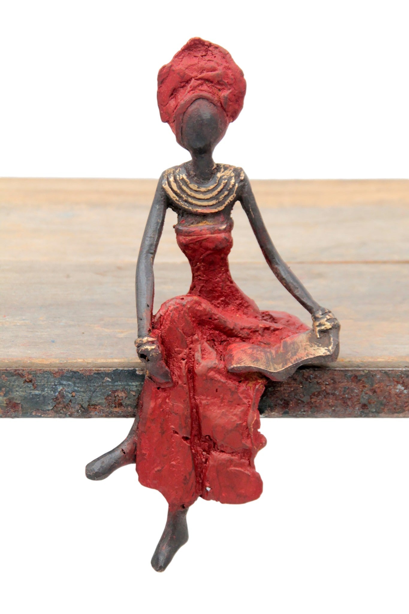 Bronze assis 15 cm rouge n°9 