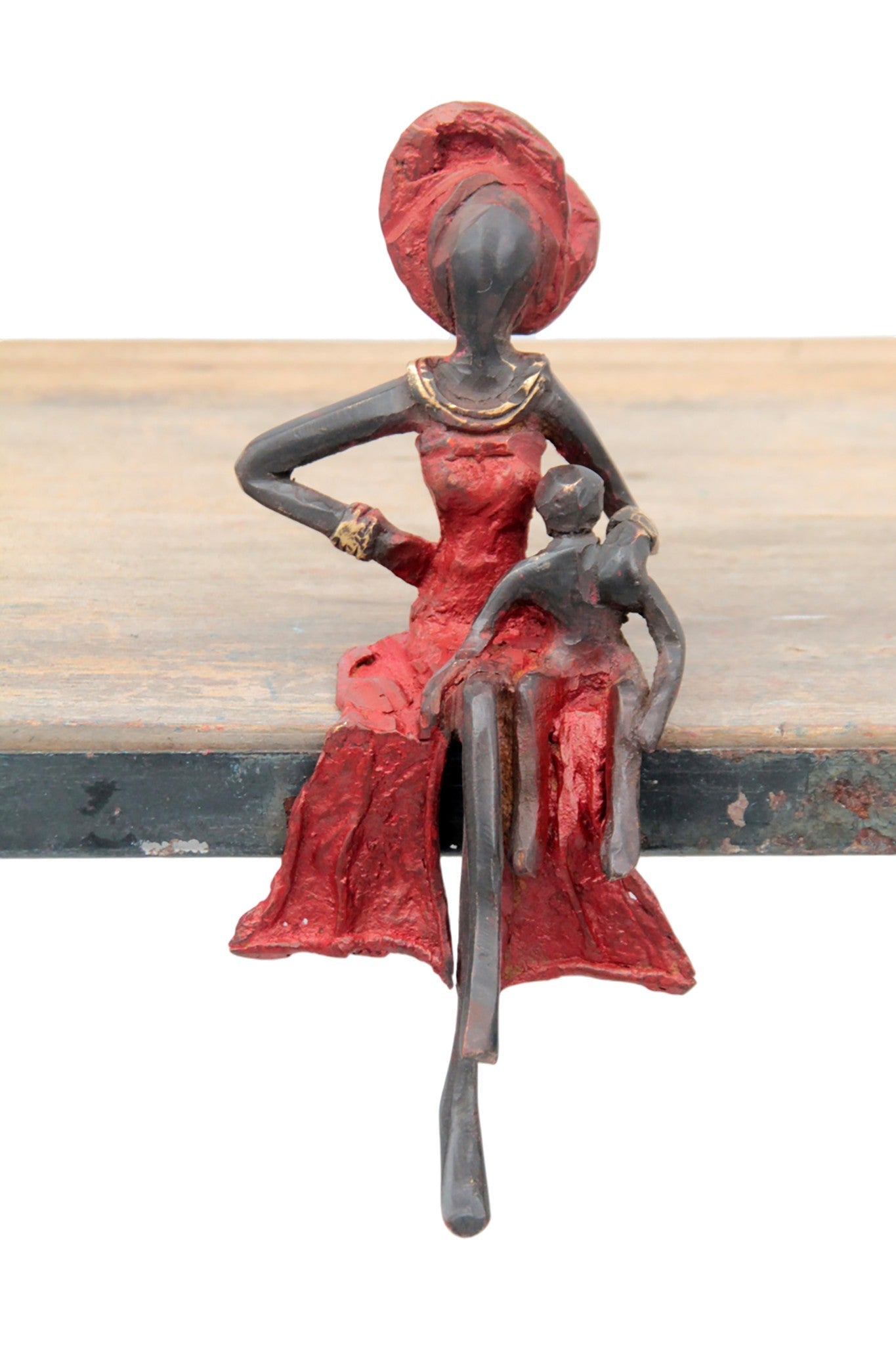 Bronze assis 15 cm rouge n°12 