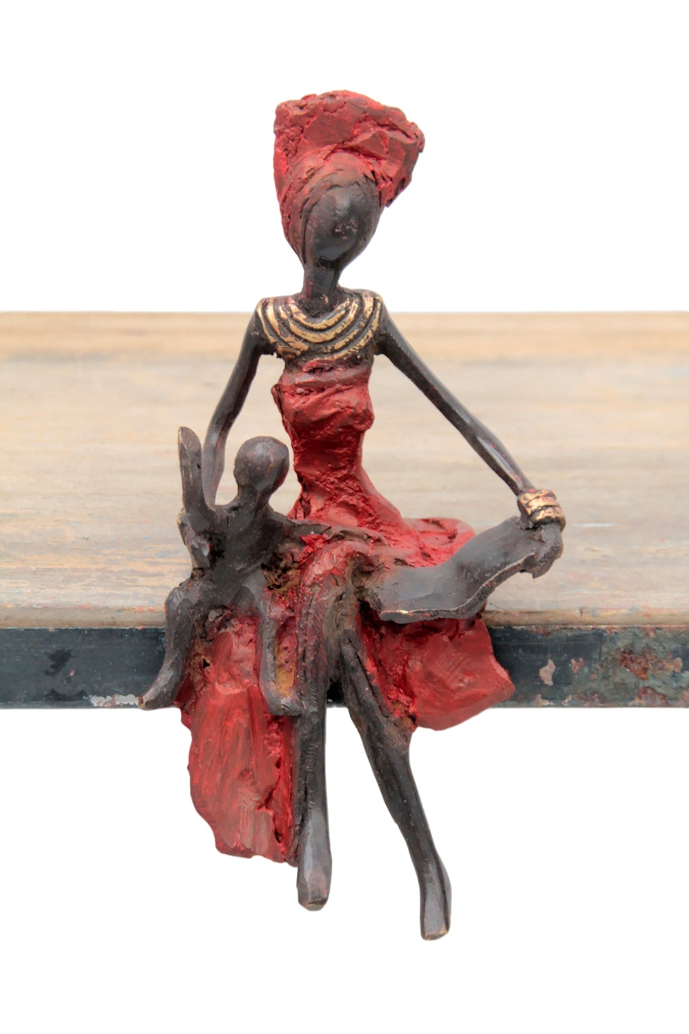 Bronze assis 15 cm rouge n°13 