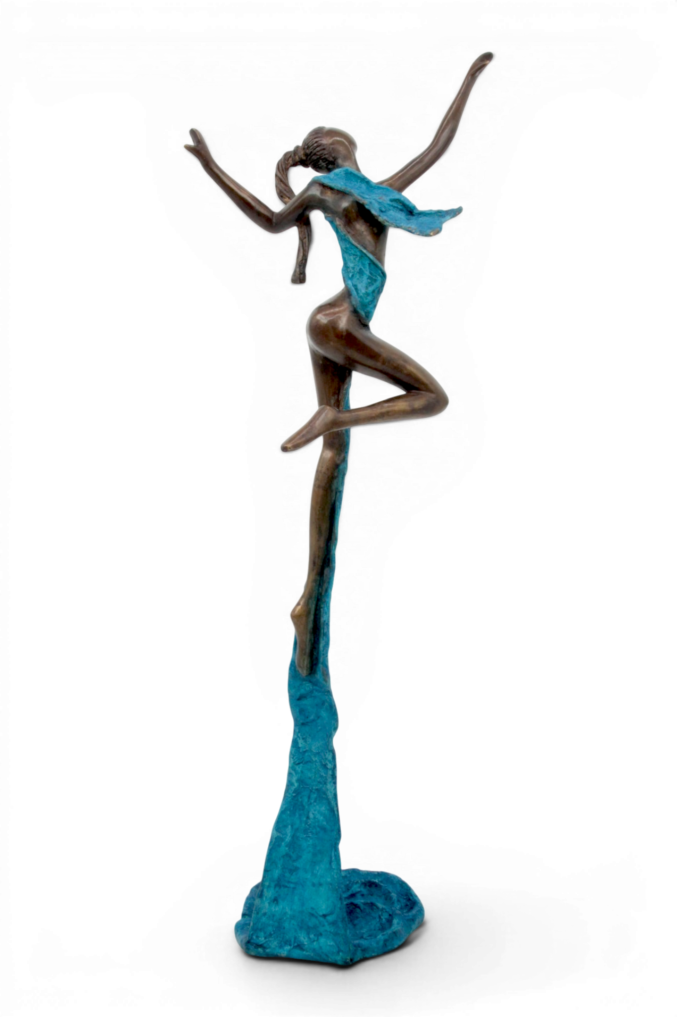 Bronze Issouf danseuse 50 cm bleu n°2 