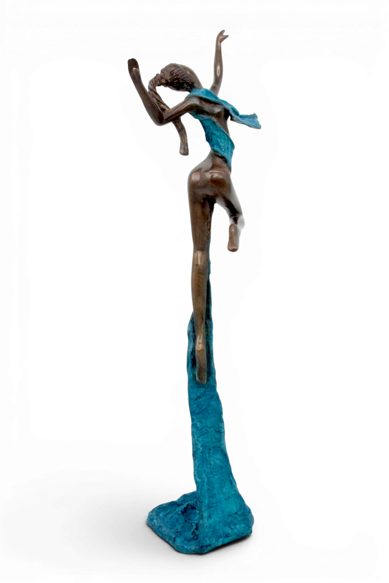 Bronze Issouf danseuse 50 cm bleu n°2 