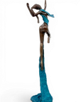 Bronze Issouf danseuse 50 cm bleu n°2 