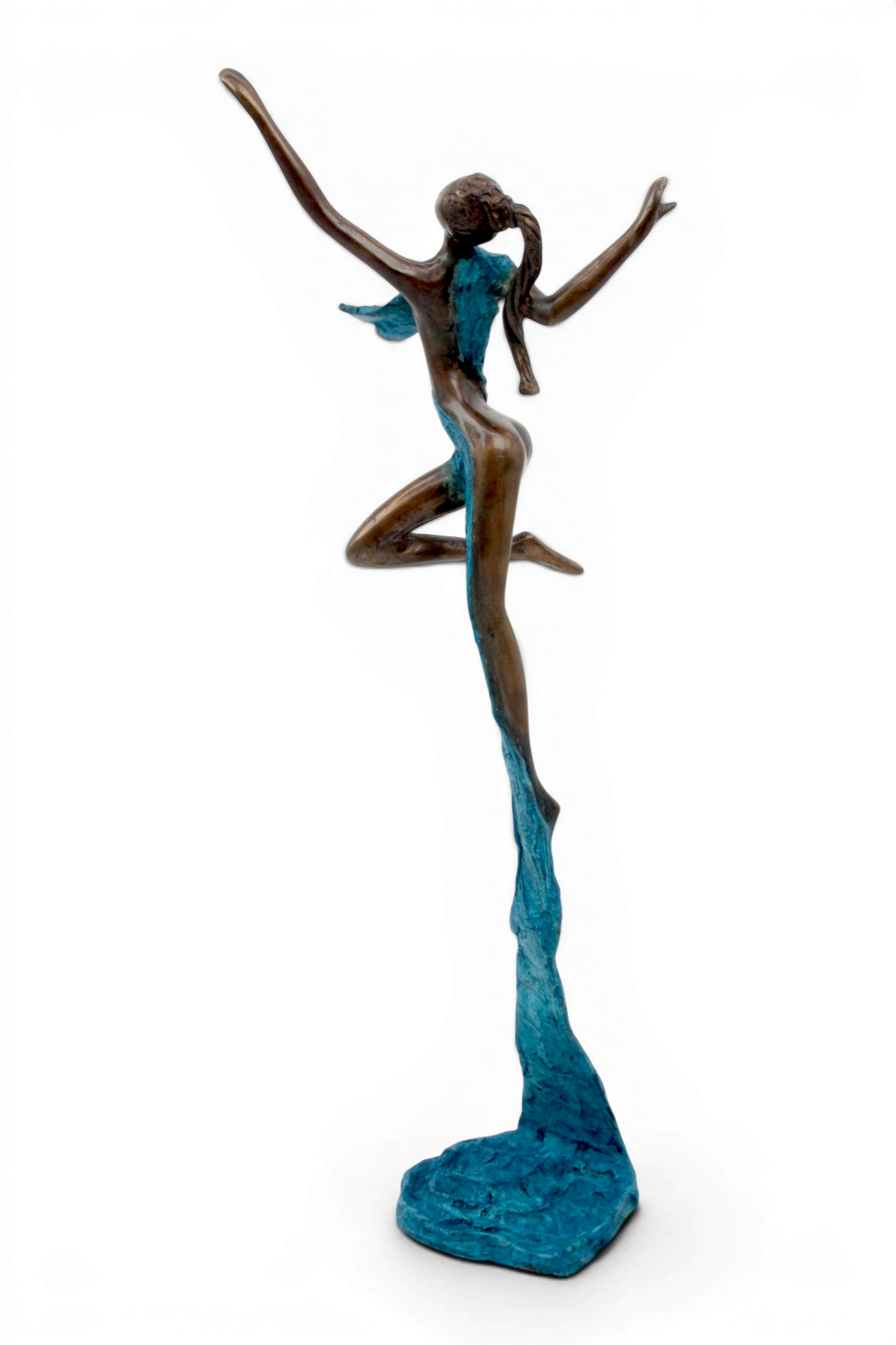 Bronze Issouf danseuse 50 cm bleu n°2 