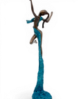 Bronze Issouf danseuse 50 cm bleu n°2 