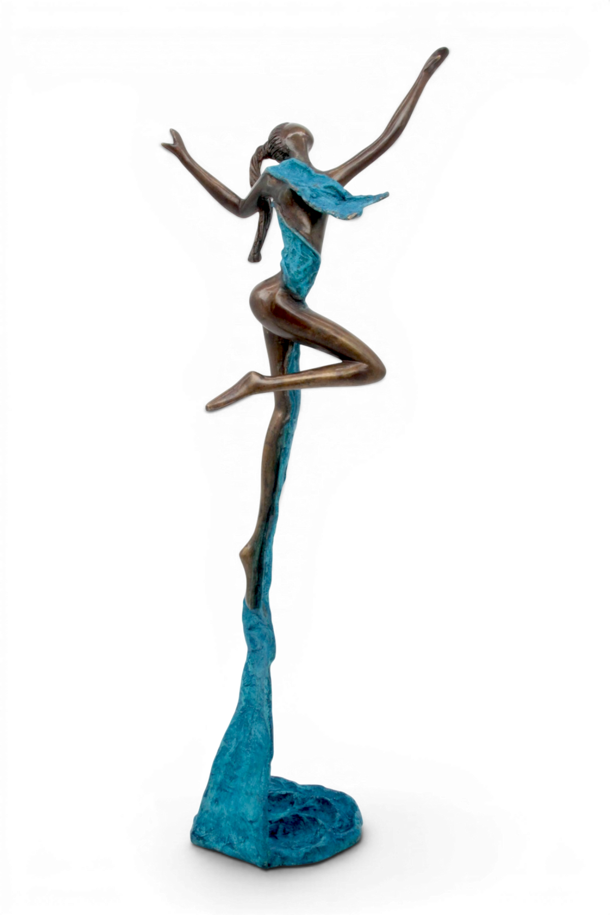 Bronze Issouf danseuse 50 cm bleu n°2 