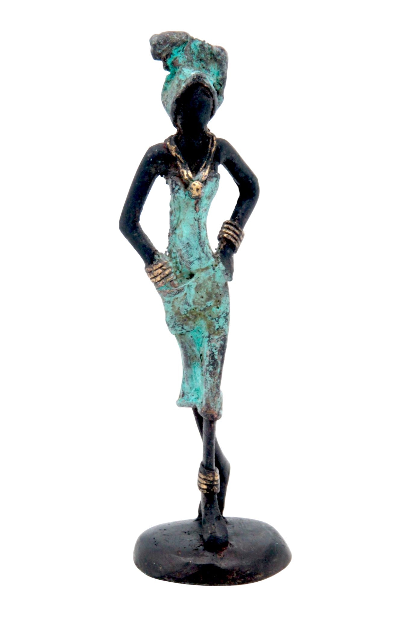 Bronze 15 cm turquoise n°2 