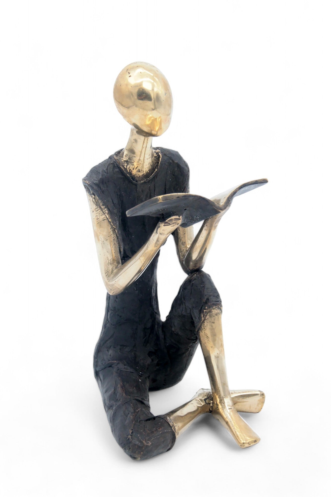 Bronze assis à poser 55 cm noir et doré n°1 Bronzes d'Afrique