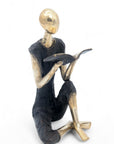 Bronze assis à poser 55 cm noir et doré n°1 Bronzes d'Afrique