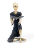 Bronze assis à poser 55 cm noir et doré n°1 Bronzes d'Afrique