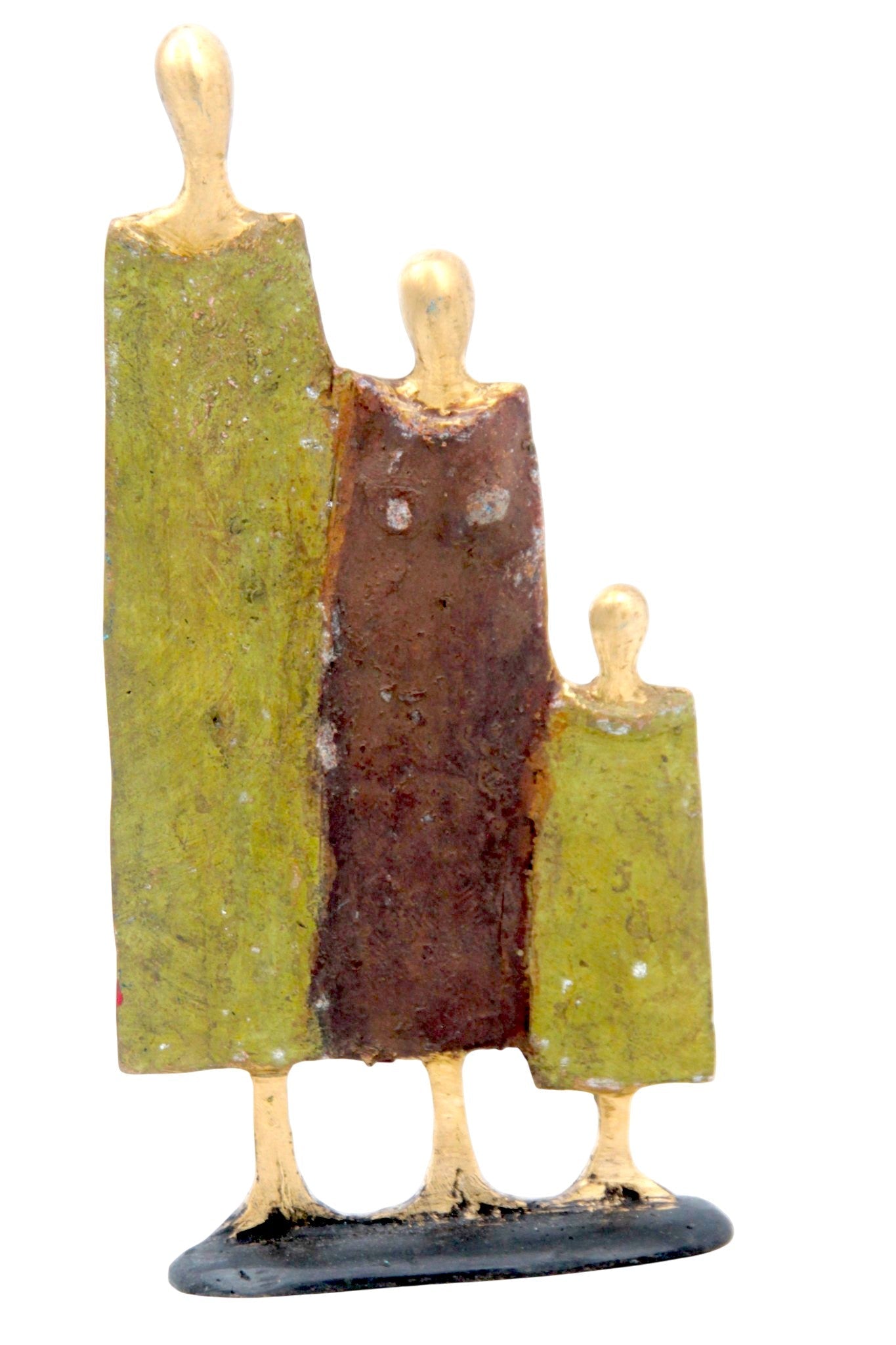 Famille 3 personnages marron &amp; vert n°1 