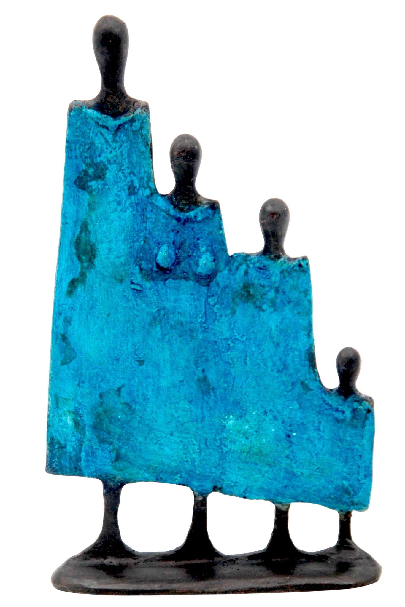 Famille 4 personnages bleu n°1 
