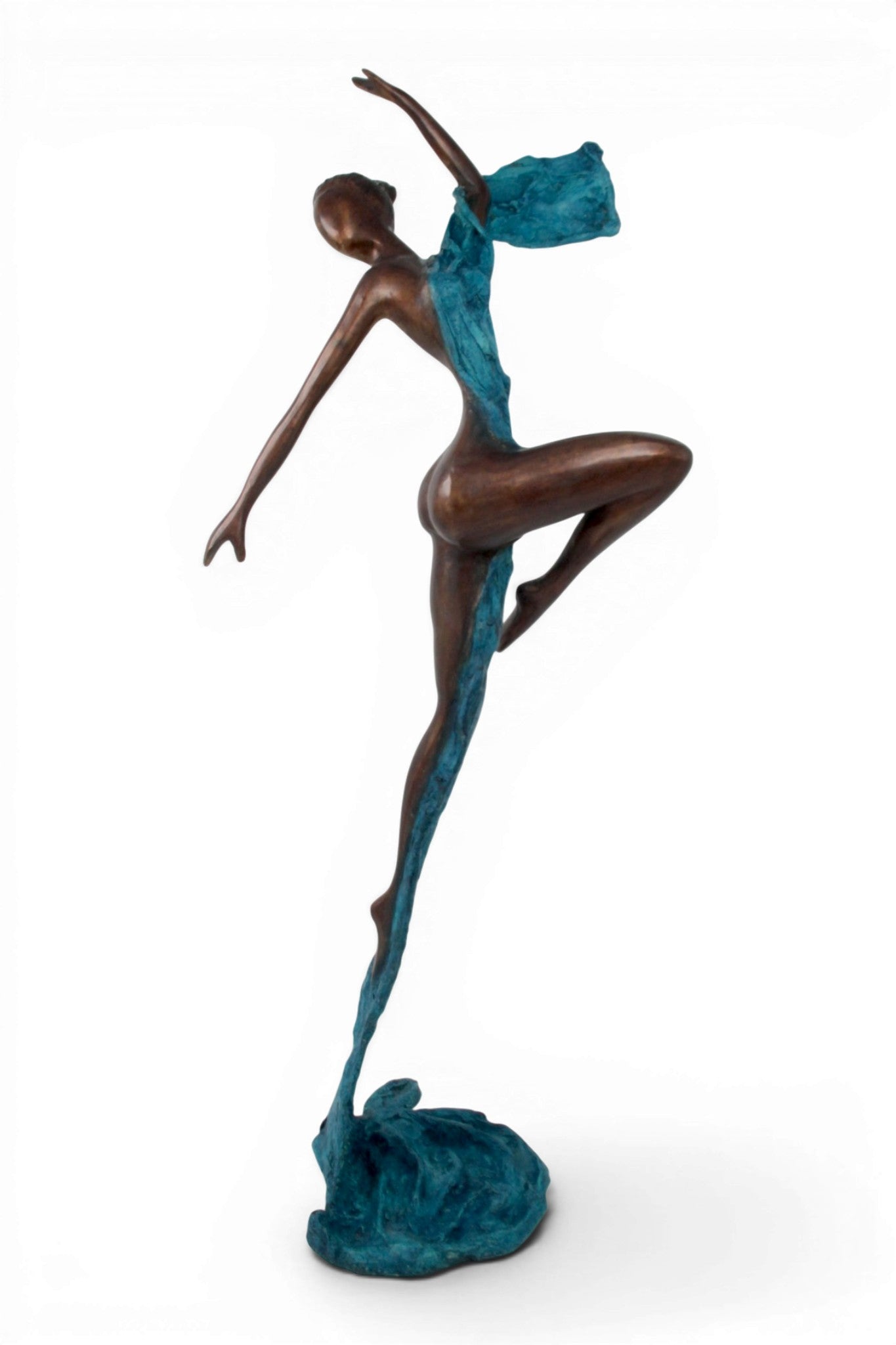Bronze Issouf danseuse 70 cm bleu n°1 