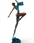 Bronze Issouf danseuse 70 cm bleu n°1 