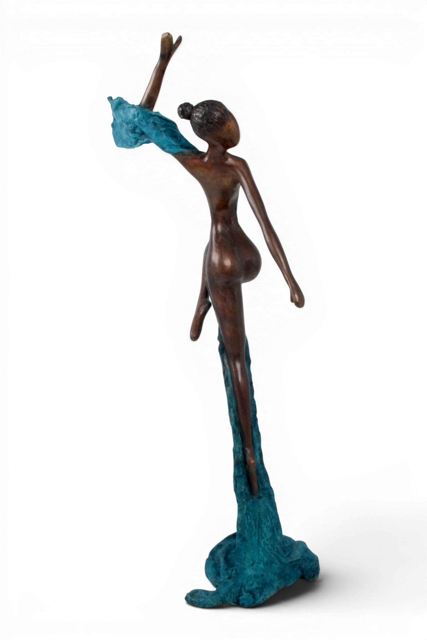 Bronze Issouf danseuse 70 cm bleu n°1 