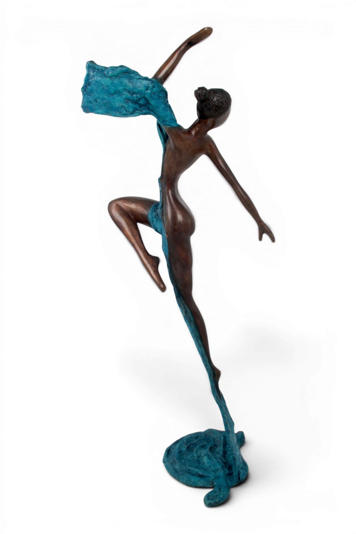Bronze Issouf danseuse 70 cm bleu n°1 