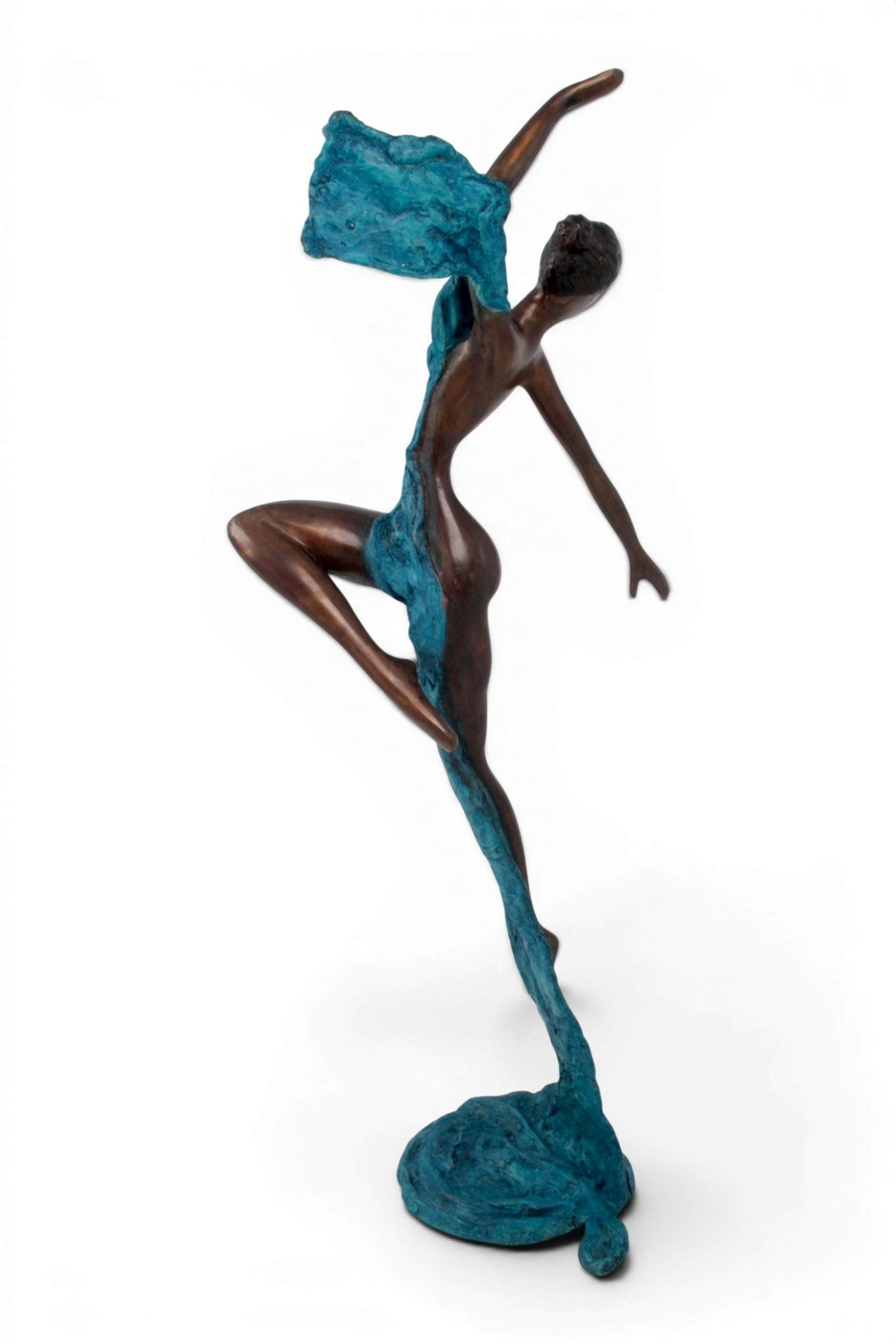 Bronze Issouf danseuse 70 cm bleu n°1 