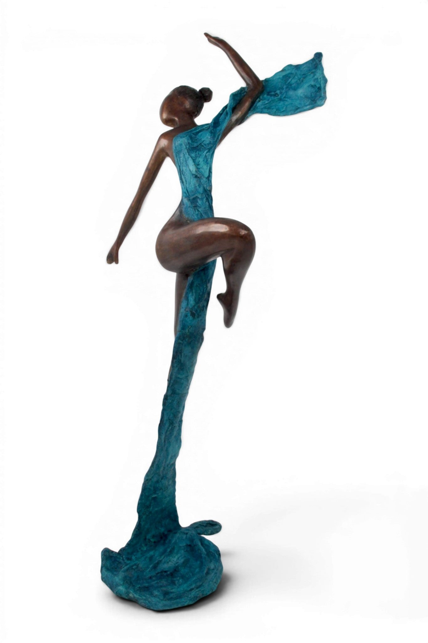 Bronze Issouf danseuse 70 cm bleu n°1 