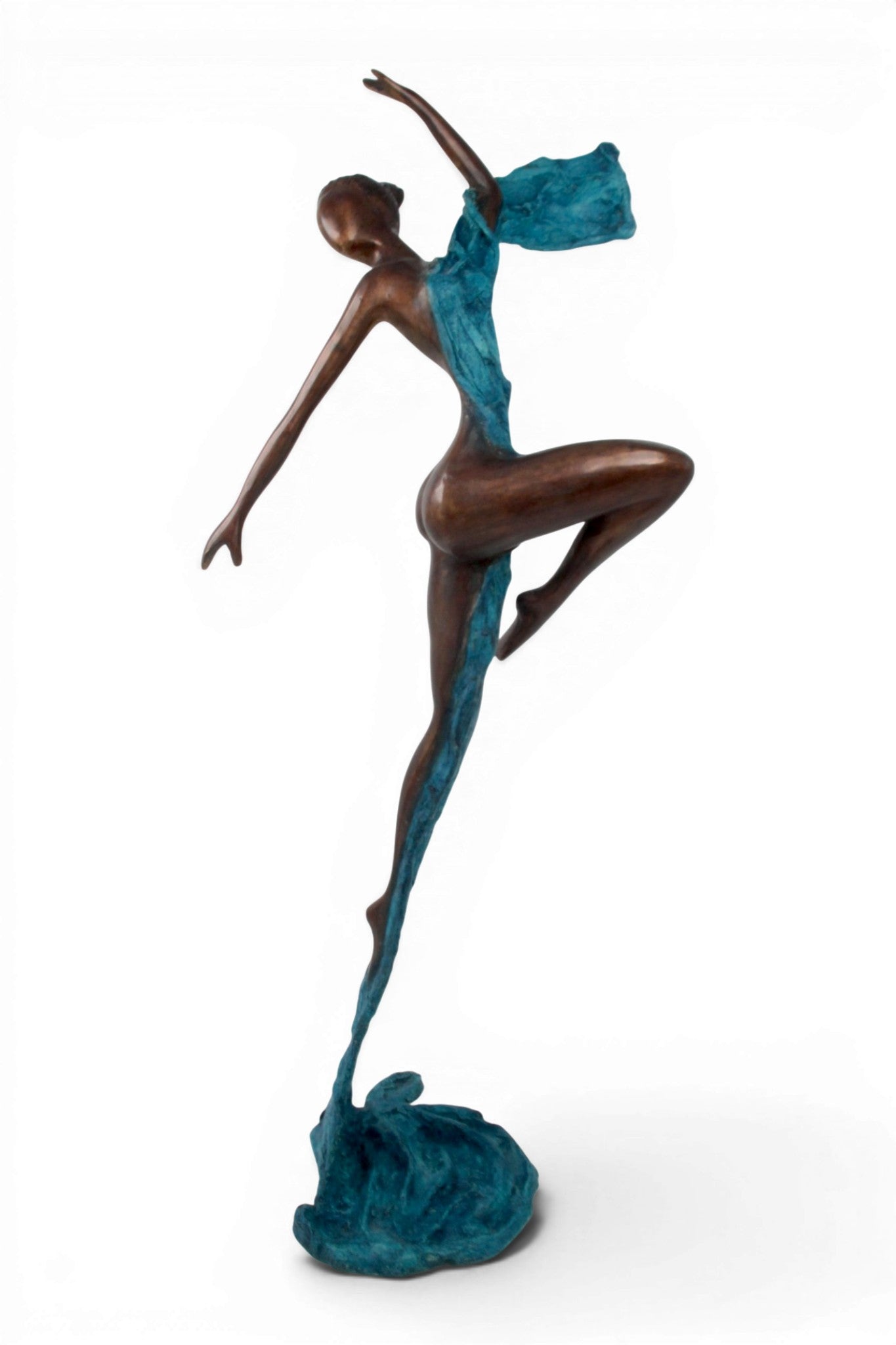 Bronze Issouf danseuse 70 cm bleu n°1 