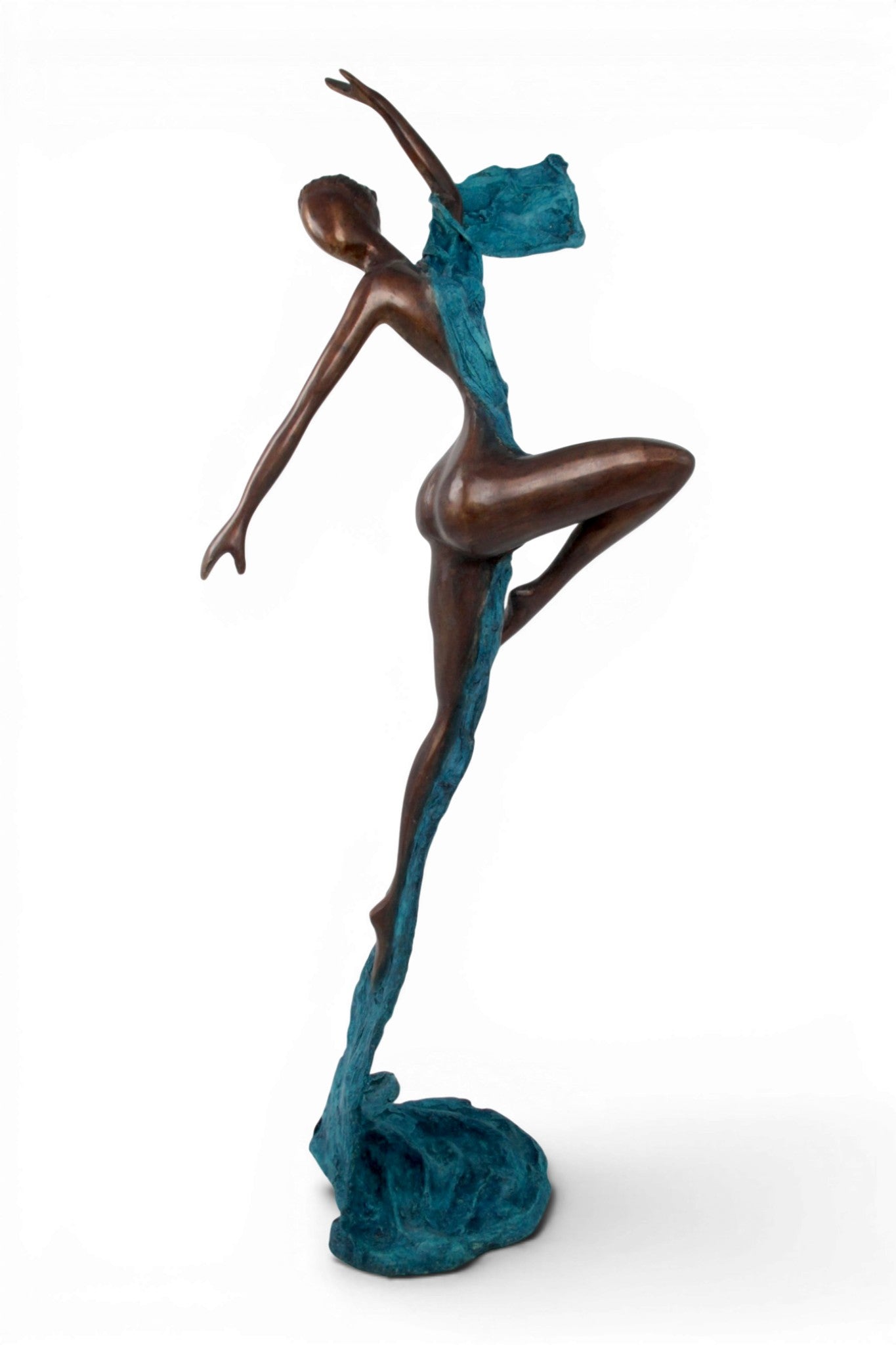 Bronze Issouf danseuse 70 cm bleu n°1 