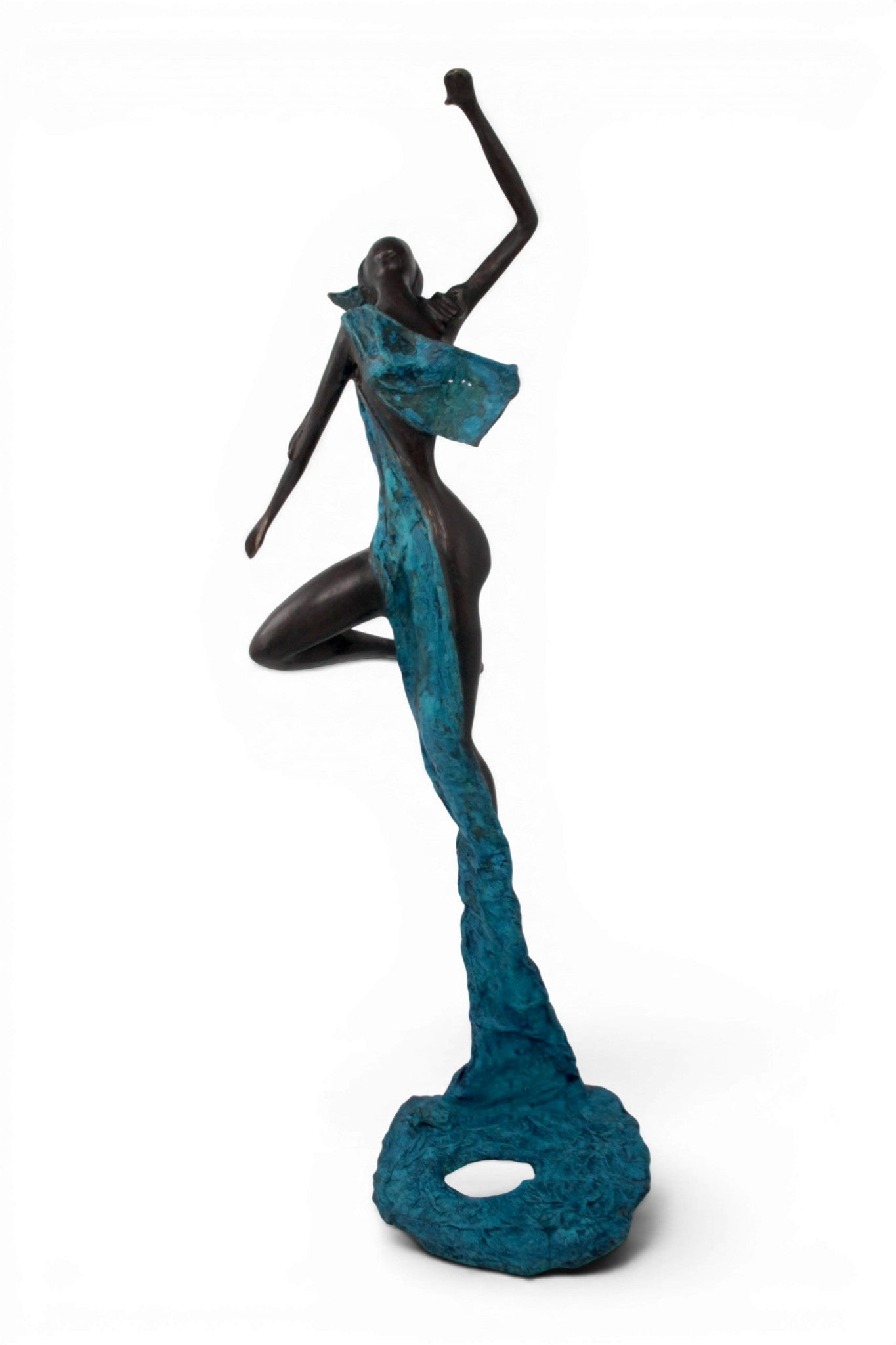 Bronze Issouf danseuse 70 cm bleu n°2 