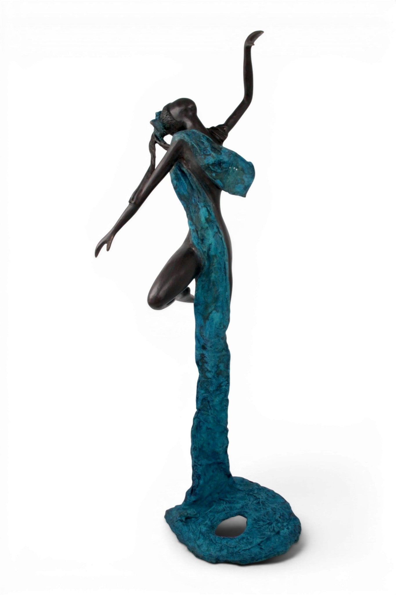 Bronze Issouf danseuse 70 cm bleu n°2 