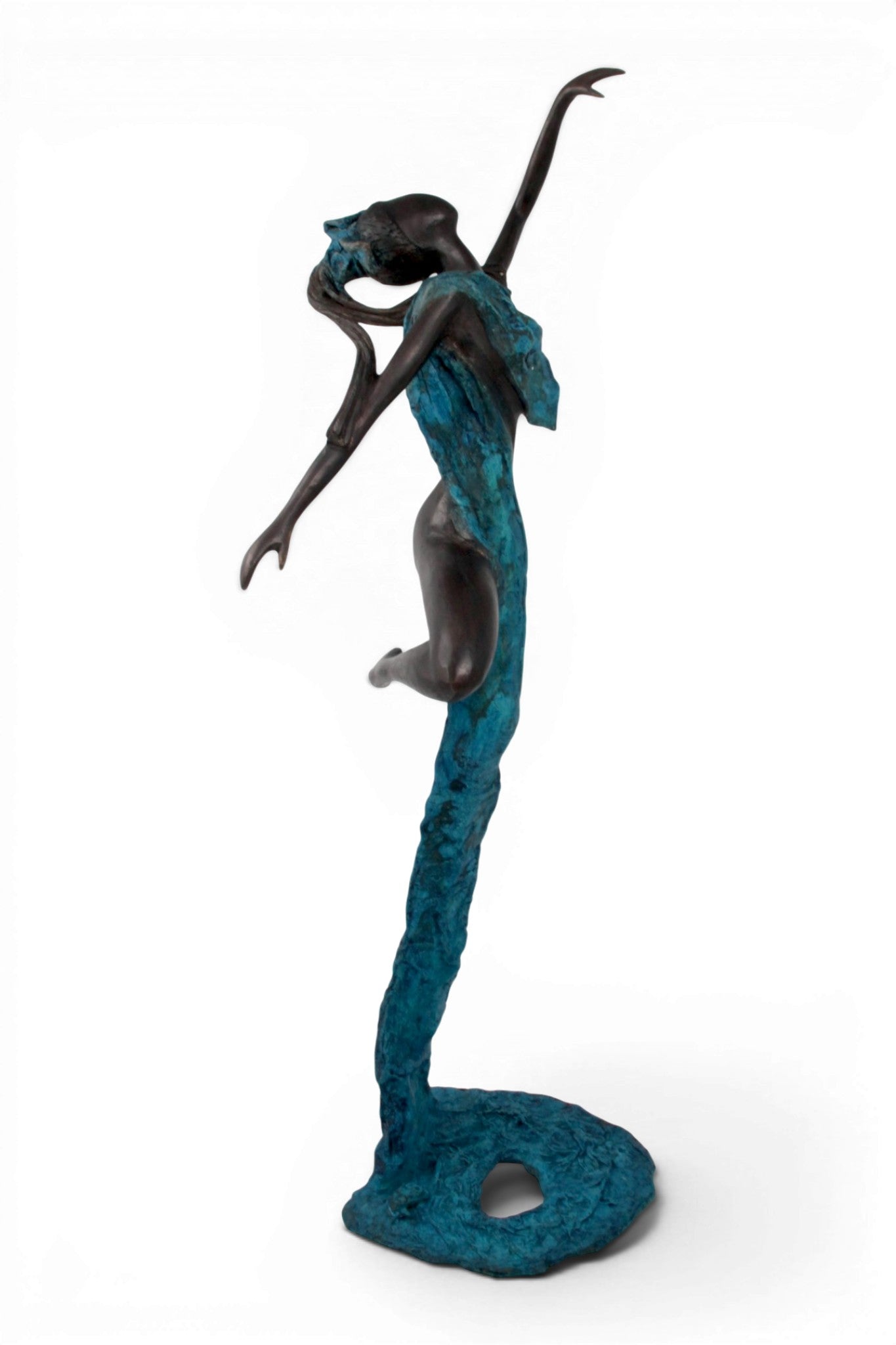 Bronze Issouf danseuse 70 cm bleu n°2 