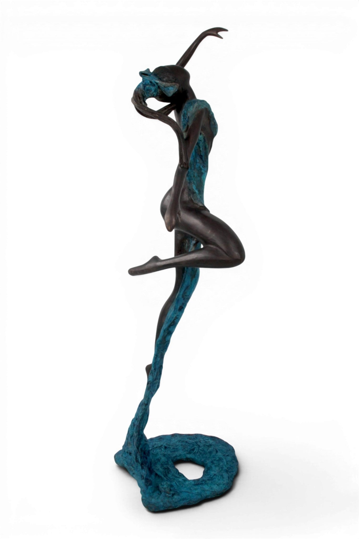 Bronze Issouf danseuse 70 cm bleu n°2 